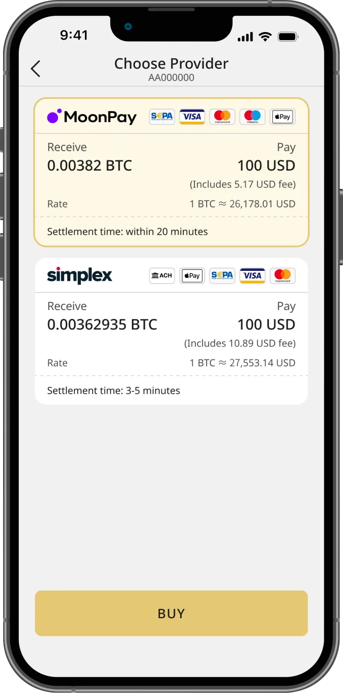 Buy Crypto with the Ballet Crypto App
