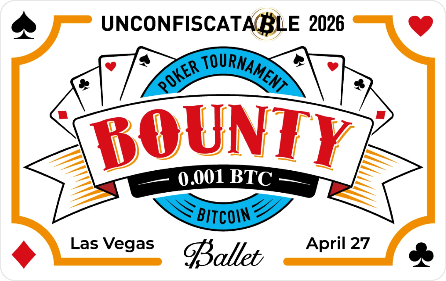 Crypto gift card designed as a Bitcoin poker tournament bounty